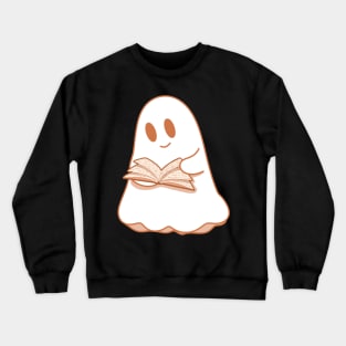 A reading ghost with a book Crewneck Sweatshirt